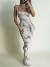 Vestido largo de crochet calado